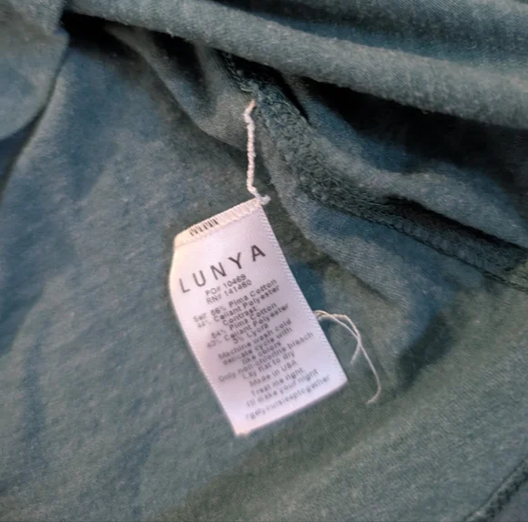 Lunya Heathered Teal Pima Cotton Short Sleeve T-Shirt - Picture 7 of 10